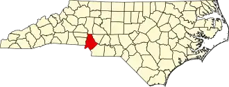 Map of North Carolina highlighting Mecklenburg County