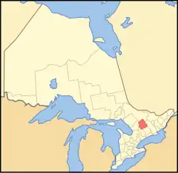 Haliburton County's location in relation to Ontario