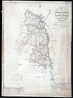 Map of Panipat District surveyed 1822–28 and 1832–38, recompiled 1848