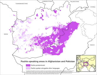 A map of Pashto-speaking areas