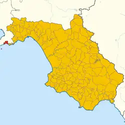 Positano within the Province of Salerno