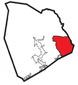 Location of Swansboro Township within Onslow County
