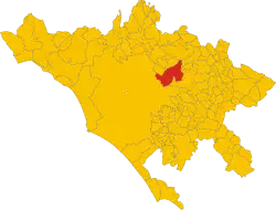 Guidonia within the Metropolitan City of Rome Capital
