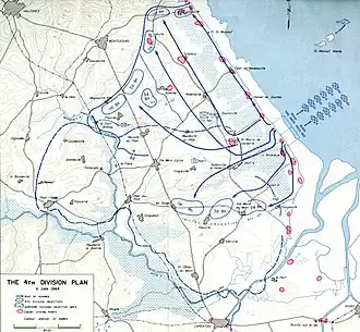 Plan for US 4th Infantry Division on D-Day