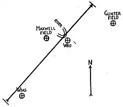 A northeast-pointing line indicating the general track of the tornado through Montgomery. Multiple locations in the city are listed.