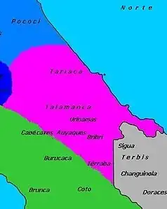 Location of Cacicazgo of Talamanca
