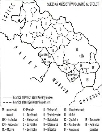 The Principality of Brzeg has number 9 on the map