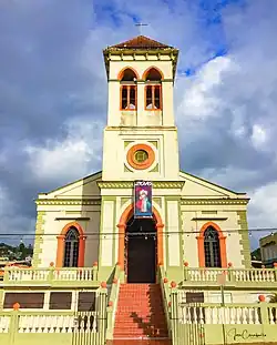 Parroquia San Juan Bautista in the central plaza of Maricao
