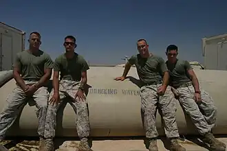 A collapsible tank in use