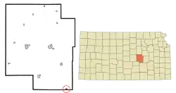 Location within Marion County and Kansas