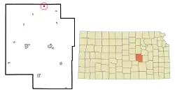 Location within Marion County and Kansas