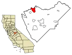 Location in Mariposa County, California