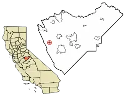 Location in Mariposa County, California