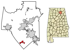 Location in Marshall County, Alabama