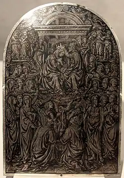 Coronation of the Virgin, niello by Maso Finiguerra, Florence, 1452, now Bargello