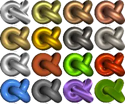 Picture of sixteen rope knots