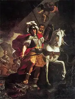 Saint George and the Dragon, by Mattia Preti (1678), in Gozo, Malta