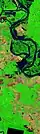 False colour satellite image of the Floodway on May 15, 2011.