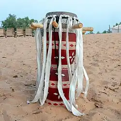 M'beng M'beng sabar skinned in the traditional method using pegs and "mes" or webbing
