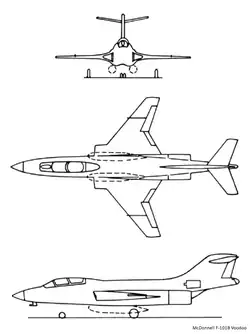 3-view line drawing of the McDonnell F-101B Voodoo