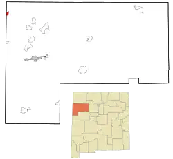 Location in McKinley County and the state of New&nbsp;Mexico