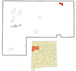 Location in McKinley County and the state of New&nbsp;Mexico