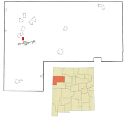 Location in McKinley County and the state of New Mexico