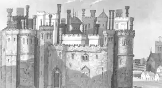 Old drawing of a castle
