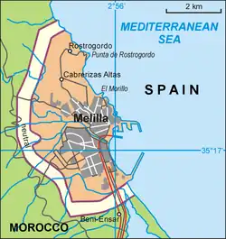 Map of Melilla