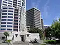 Full view of the Wellington Cenotaph (with Bowen House in the background)