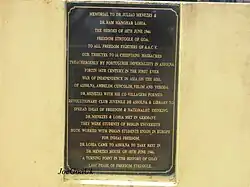 Inscription stone of Dr. Juliao Menezes and Dr. Ram Manohar Lohia