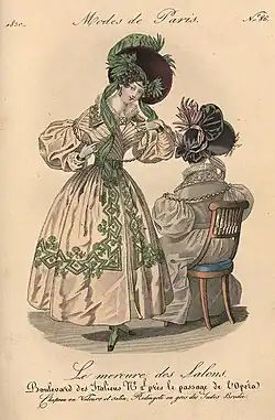 Paris fashion plate from Mercure des Salons (1830)