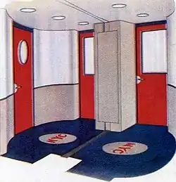 The train's vestibules