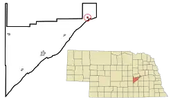 Location in Merrick County and the state of Nebraska
