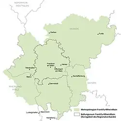 Rhine-Main Metropolitan Region (in green)