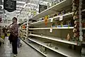 Shoppers at a Walmart in Mexico City panic buying canned food during the 2009 flu pandemic