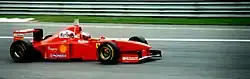 Michael Schumacher driving at the 1997 Italian GP