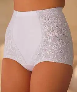 White control briefs with lace trim