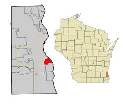 Location of St. Francis in Milwaukee County, Wisconsin.