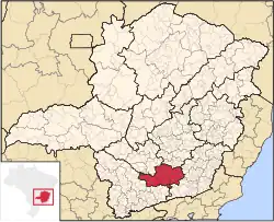 Location of the Mesoregion of Campo das Vertentes