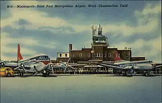 Minneapolis-Saint Paul Metropolitan Airport, Wold-Chamberlain Field postcard.