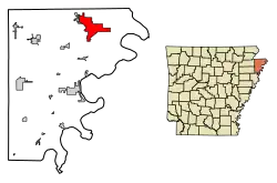Location in Mississippi County, Arkansas
