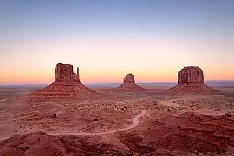 West, East Mittens and Merrick Butte after sunset