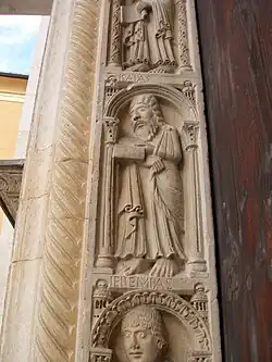 Prophets on the left jamb of Mantova Cathedral