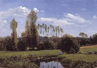 View at Rouelles, Le Havre 1858, private collection; an early work showing the influence of Corotà Sainte-Adresse and Courbet