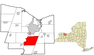 Location in Monroe County and the state of New York