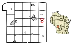 Location of Oakdale in Monroe County, Wisconsin.
