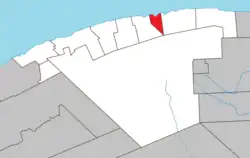 Location within La Haute-Gaspésie RCM