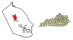 Location in Montgomery County, Kentucky