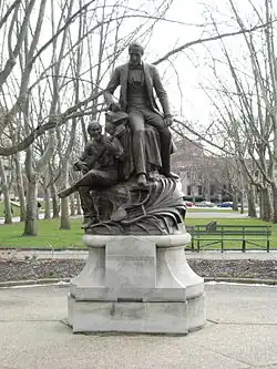 Stephen Foster sculpture, 1900, on Schenley Plaza in the Oakland neighborhood of Pittsburgh, Pennsylvania.